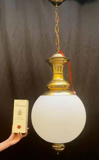 GRANDE LAMPADA SOSPENSIONE  ⌀ 40 CM L. Caccia Dominioni Azucena ItalY 50S Vetro