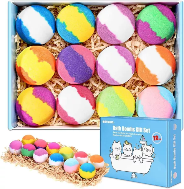 Bath Bombs Gift Set, 12-Pieces Handmade Fizzy Bubble Bath Bombs, Vegan Bubble 2