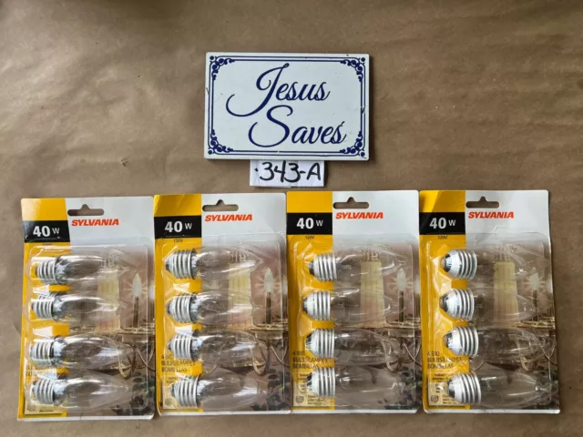 Lot of 16 -Sylvania 40w 13564  Incandescent B10 Bulbs 120V Medium Base   343a