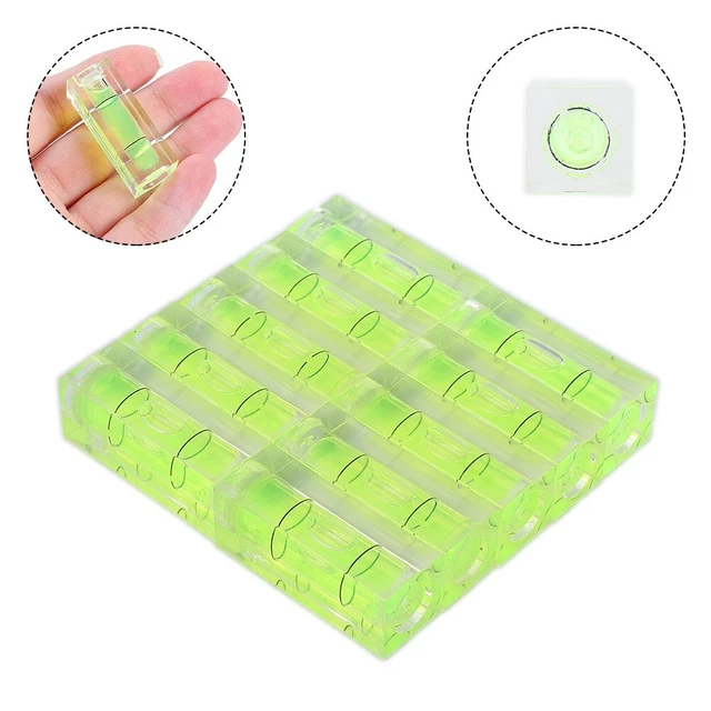 Set Da 6 Livelle A Bolla Mini Quadrate 10x10x29 Mm, In Acrilico Trasparente, Per Appendere Quadri, Foto, Mensole E Allineamento Oggetti - 2