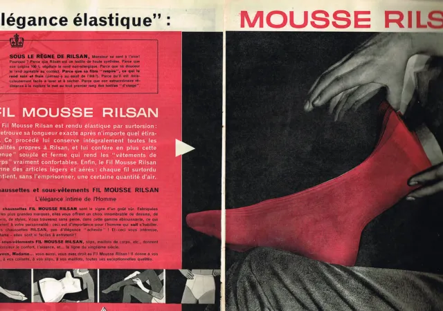 PUBLICITE ADVERTISING 0314   1959   RISAN sous vetements chaussettes ( 2 pages)
