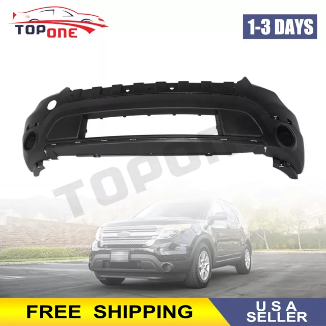 New Front Lower Bumper Cover w/o Fog Light Cut-out Fits 2011-2015 Ford Explorer