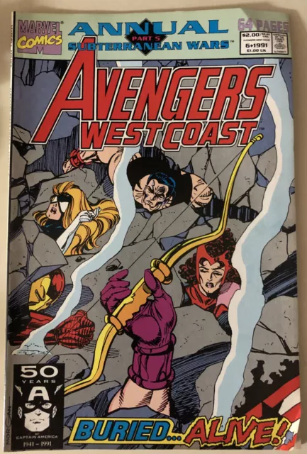 Avengers West Coast Annual #6 Ads Of Home Alone Bill & Teds Fleer Football Cards