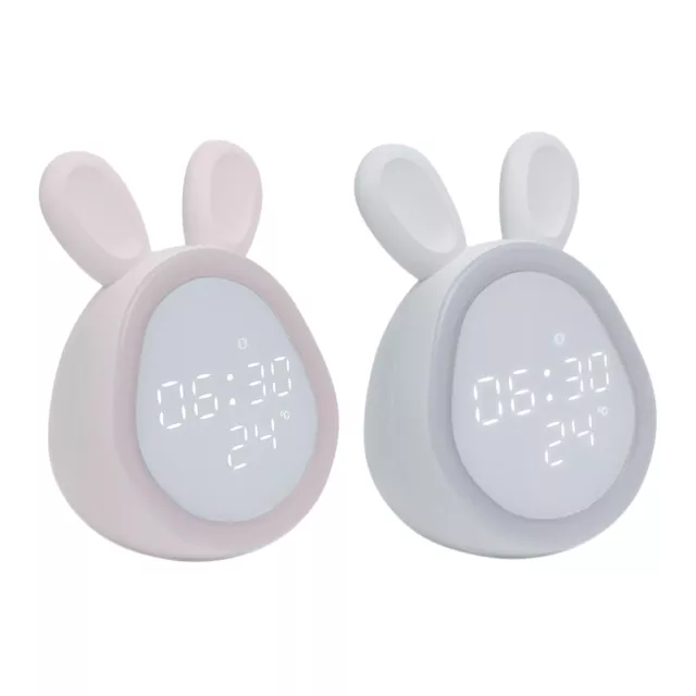 Cute Bunny Shape Desk Kid Digital Alarm Clock LED Nightlight