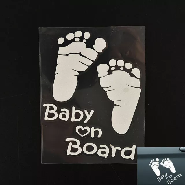 Baby an Bord weiße FÜSSE Autosicherheit Kind Kinder Fenster Aufkleber Vinyl Aufkleber 3