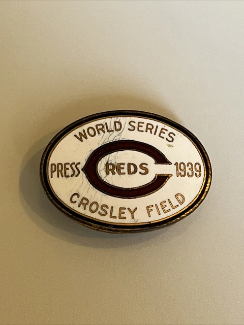 1939 Baseball Cincinnati Reds World Series Press Pin Button Charm Crosley Field 1939 Baseball Cincinnati Reds World Series Press Pin Button Charm Crosley Field