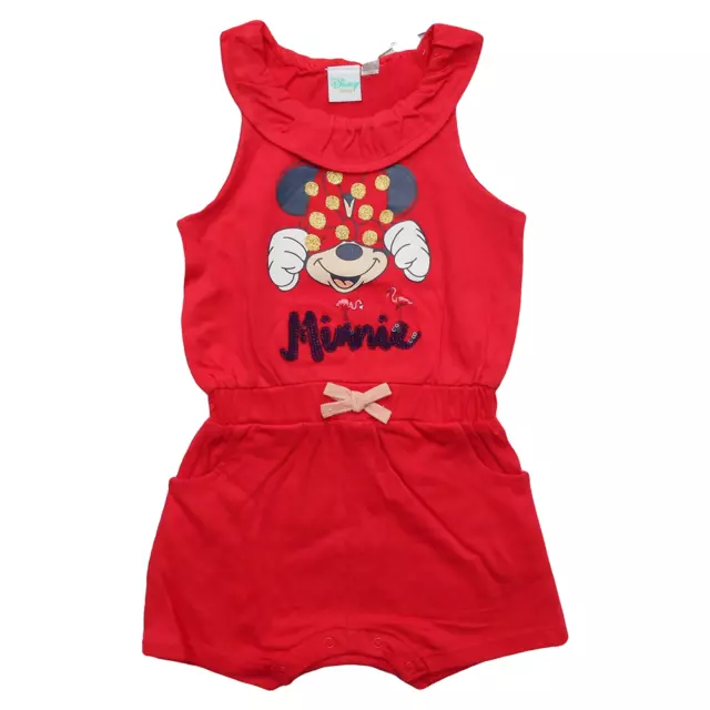 Tuta Estiva Minnie Mouse Disney Neonata Bambina Sun City Taglie 12/36 Mesi -14R