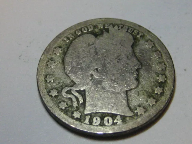 1904-O 90% Silver Barber Quarter BETTER DATE