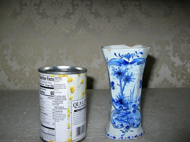 18Th Century Dutch Delft  Small Vase Signed