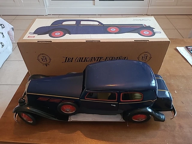 Jouet Ancien JEP Bateau Canot De Course Mécanique Rouge – 1935, 47cm, Tôle Avec Boîte