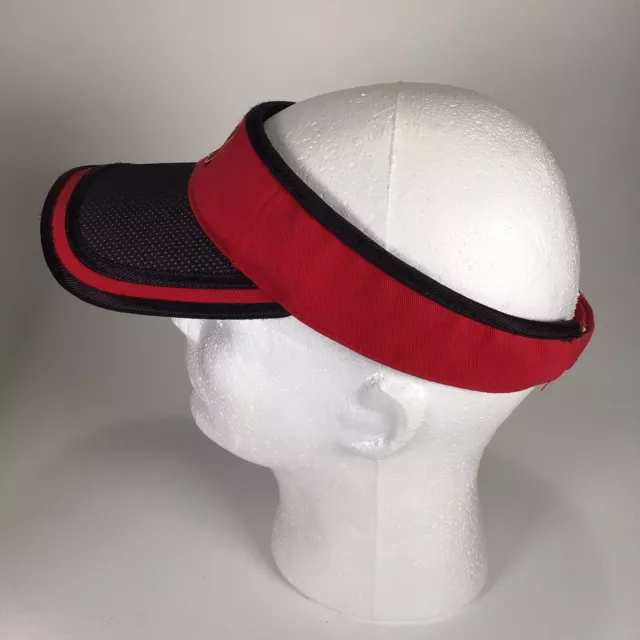 Rare Wisconsin Badgers Visor Cap Hat Strap Back Team Starter Red White Black 2