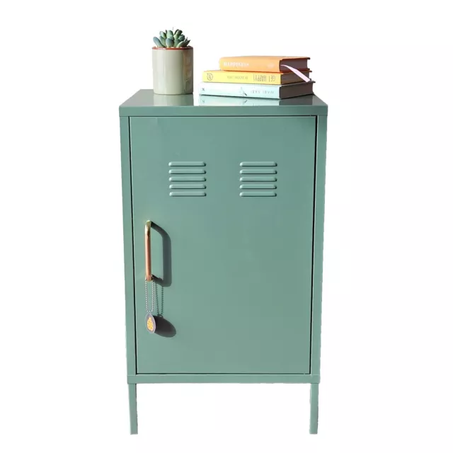 Bundleberry Green Retro Industrial Style Metal Locker Storage Cabinet H60cm x 35
