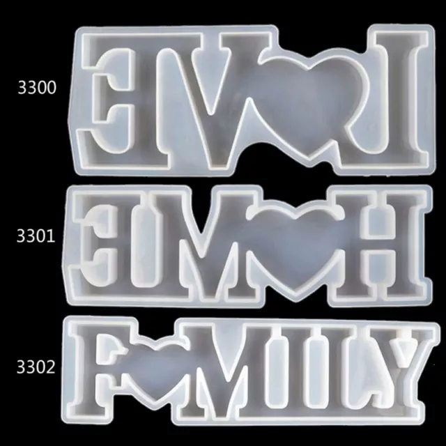 1/3 Pieces Love Home Family Silicone Mold Love Sign Word Mold Epoxy Molds Art