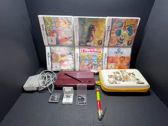 Nintendo DSi XL Bundle mit 6 Spielen inkl. Touchpen R4 Speicherkarten Tasche