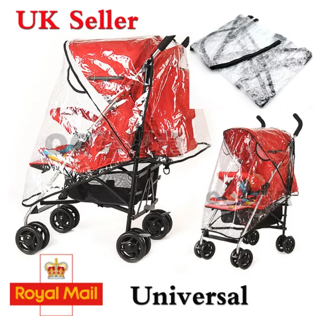 Baby Buggy Rain Cover Universal Pushchair Stroller Pram Clear PVC Raincover Prot