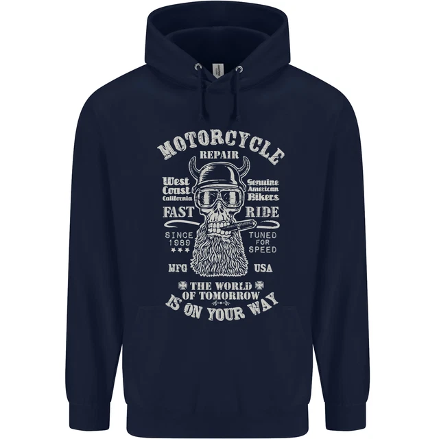 Felpa con cappuccio riparazione moto biker bambini 2