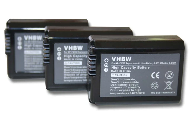 Batteria Sony NP-FW50 - Alpha 7S, a6000, a5100, NEX-5T - 950mAh