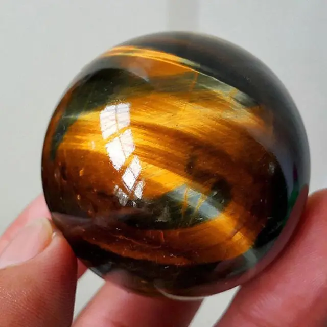 Natural Healing Stone Rare Tiger Eye Crystal Ball Gemstone Sphere X1