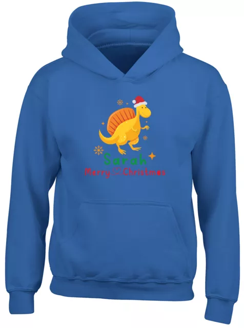 Personalisierter Weihnachtsmannhut Dinosaurier frohe Weihnachten Kind Hoodie Trex Reptil Dino Top