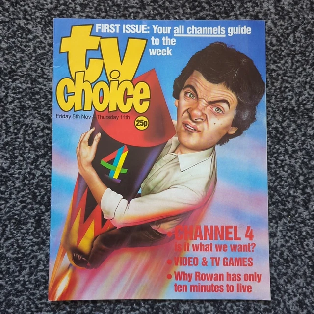 VINTAGE TV CHOICE Magazine Issue 1 Channel Four 4 Launch Rowan Atkinson ...