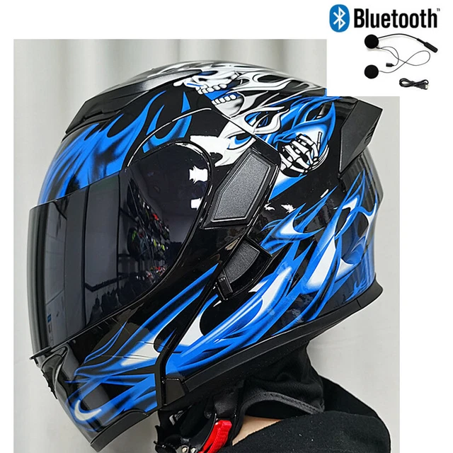 DOT BLUETOOTH MODULAR Motorcycle Helmet Flip UP Full Face Crash Helmet
