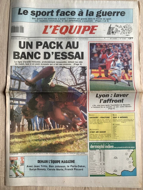 L'EQUIPE JOURNAL 23/06/1995; Xv de France-Angleterre 19-9 pour la 3e place EUR 6,00 - PicClick FR