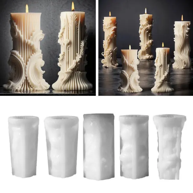 European Cylinder Silicone Mold DIY Minimalist Pillar Gift Candle Mold