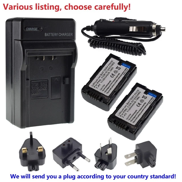 BTBAI CGR-D16 Battery+Charger AC/DC Single For Panasonic Cgr-d08 D28