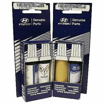 2 x Genuine HYUNDAI Touch-Up Paint, Brush 2 Coat, New 12ml scratch chip colour