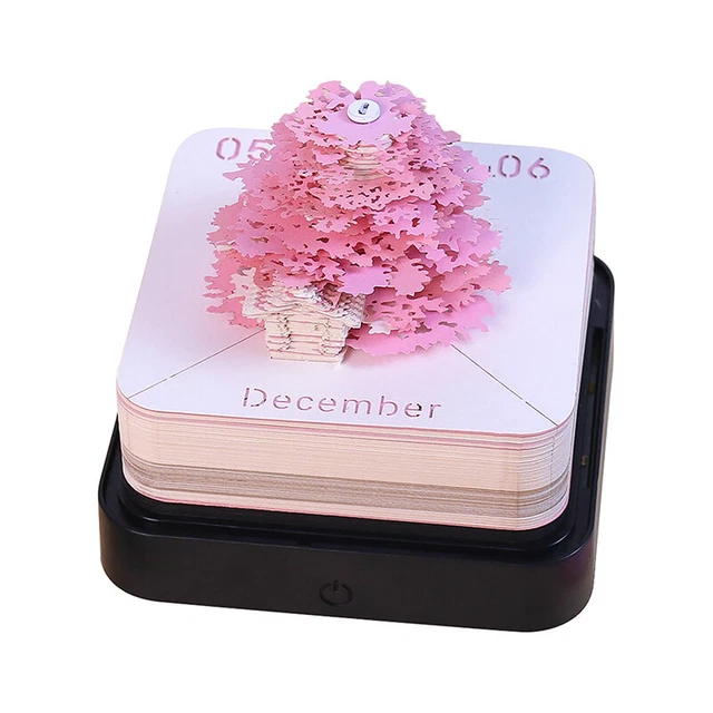 DESK CALENDAR WITH LED Lights, 2024 Calendar Memo Pad, Creative Desk