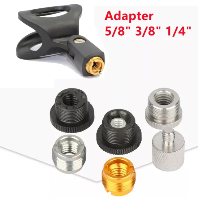 5/8Male To 3/8 1/4Female, Threaded Screw Mic Stand Clip Mount Adapter Accessory