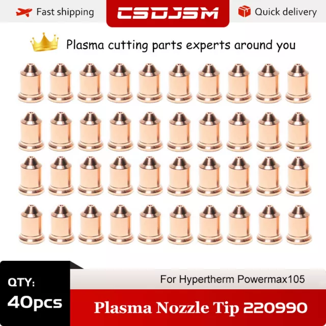 CSDJSM 40pcs 220990 105A Plasma Nozzle Fits Hypertherm Powermax105 Cutting Torch