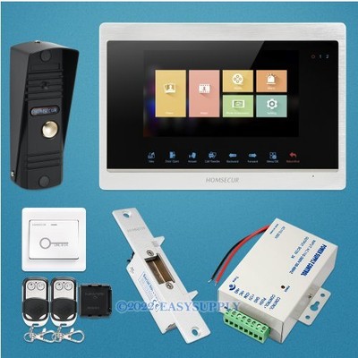 Homsecur HOMSECUR 7" Kit Interphone Vidéo Entrée Sécurité Gâche Electrique Incluse 