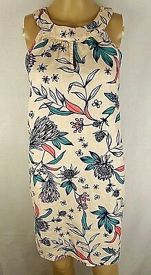 Rachel Ashwell Shabby Chic Dress Womens Small Pale Pink Floral Linen NEW