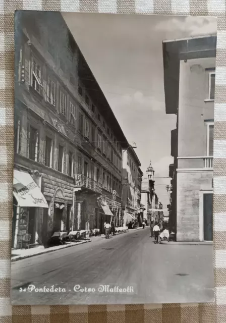 9360 CARTOLINA PONTEDERA CORSO MATTEOTTI 1954 viaggiata