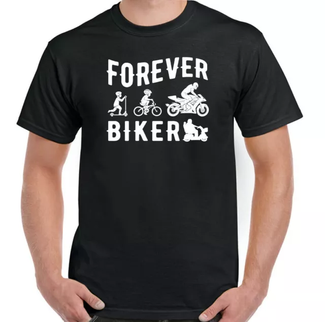 Motard T-Shirt Moto Hommes Drôle Vélo Cycle Café Racer Haut Forever