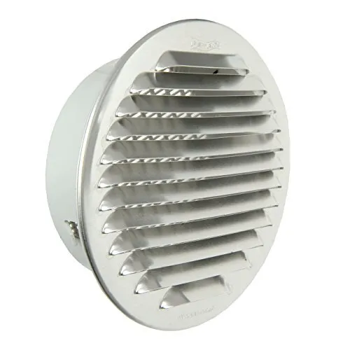 Grille ventilation ronde à encastrer plastique blanc - Ext Ø40mm - Tube 32mm