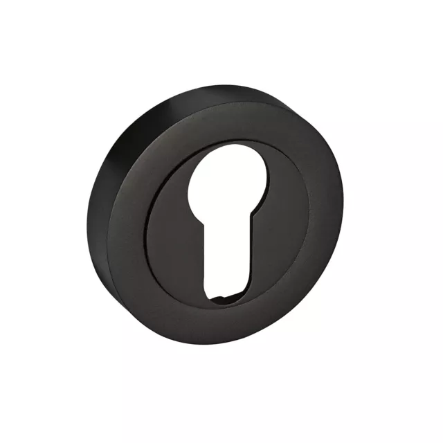 Euro Profile Cylinder escutcheon Pair in Matte Black | Euro Profile Escutcheons