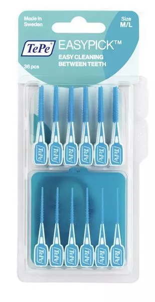 4x TePe Easy Pick M/L blau  a 36 Stück Interdentalbürsten