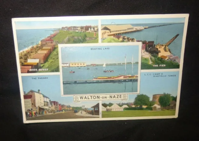 Vintage Ausklappbarer Versand Neuheit Walton-On-Naze Postkarte