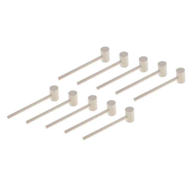 10er-Pack Mini Holzhammer Hammer Stampfen Spielzeug Holz Hummer Schläger massiv