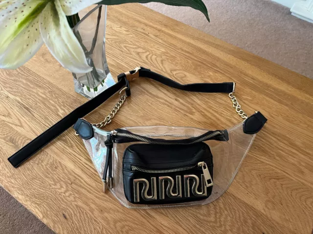 River island black bum bag 2025