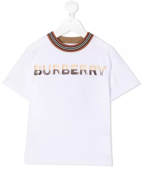 Burberry L77109 Kids White Shortbread Crew Neck Tee Size 8Y 128 cm