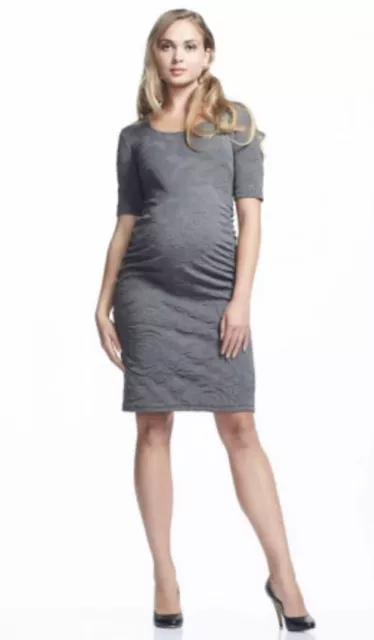 SOON MATERNITY "Natalie Bodycon Dress" Stone Jacquard sz M NWT Rrp $139.95