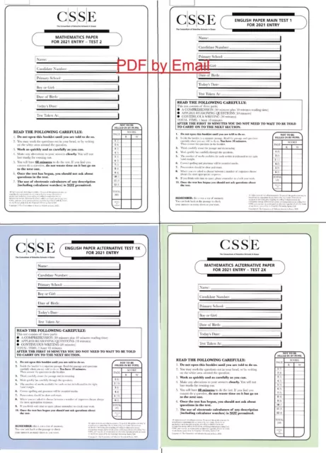 (4) [NEW] CSSE 11+ Past Exam Question Paper English Maths 2021 Main + Monday PDF