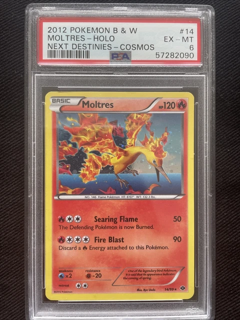 2012 Pokemon Black&White 14 Moltres Holo Next Destinies Cosmos PSA 6 14/99 🔥💎