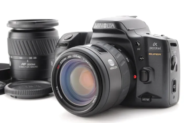 [Near MINT] Minolta α303si Super Alpha Maxxum Dynax Camera + 2 Lenses From Japan