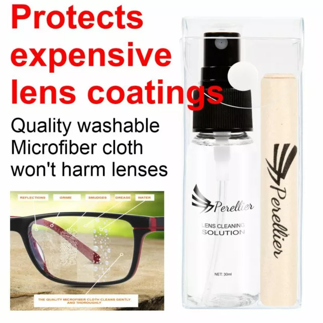 Glasses Lens Cleaner Spray Kit with Cleaning Solution and Thick Microfiber Cloth