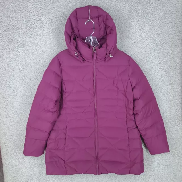 Lands End Jacket Womens Large Light Purple Down Puffer Hooded Parka Winter Coat