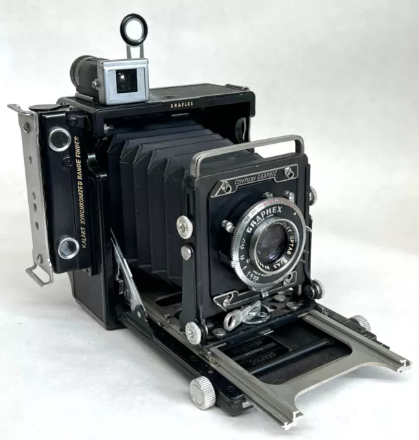 1950 Graflex Centruy Graphic Camera, Graphex Wollensak 101mm Lens, Graflok Back